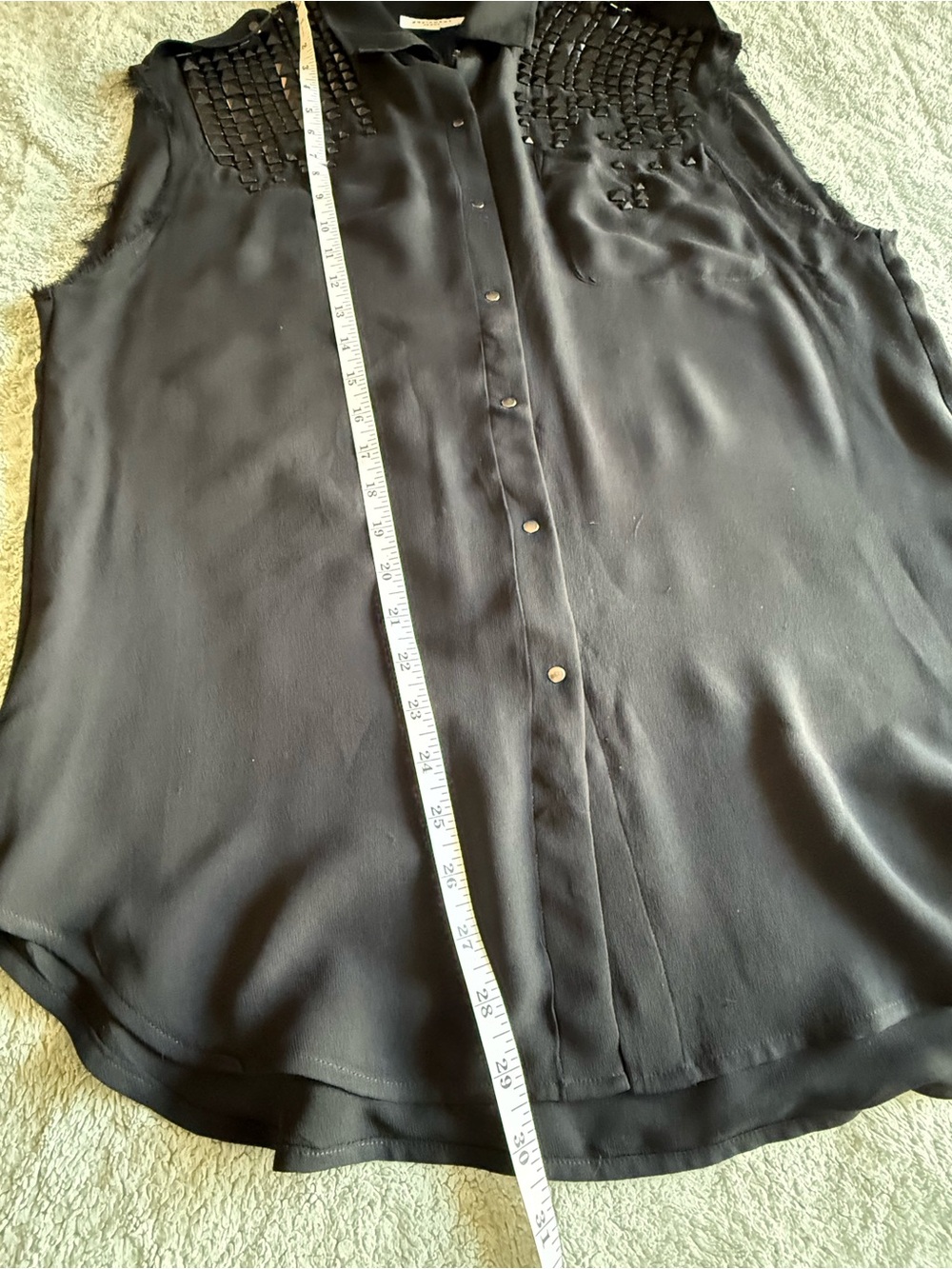 Equipment Black Studded Sleeveless Blouse - Picture 5 of 12